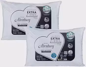 Kit 02 Travesseiros Altenburg Suporte Extra Firme 0,50x0,70m 180 Fios