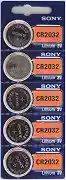 Sony CR2032 bateria de lítio 3V 2032 moeda, pacote com 5