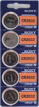 Sony CR2032 bateria de lítio 3V 2032 moeda, pacote com 5