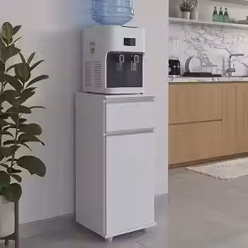Armário Suporte Balcão com Gaveta para Bebedouro de Cozinha (Branco)