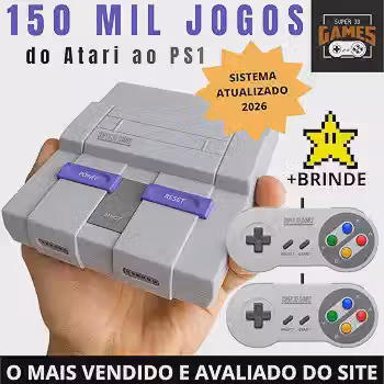 Mini Console Retro Gamer Super com 150 mil Jogos Mais 2 Controles Super 3D Games