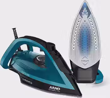 Ferro a Vapor Arno Ultragliss Plus com Base Durilium Airglide, deslizamento mais rápido, maior resistência e Modo Economia de Energia, 1520W, Azul e Preto, FMY 110V