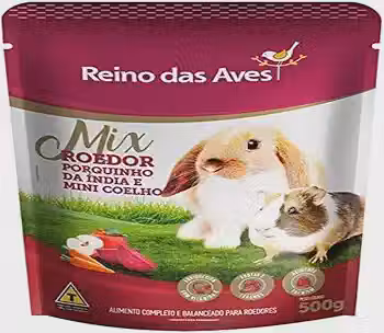 Reino das Aves Ração Gold Mix Porquinho Da Índia E Mini Coelho 500G R.D.A