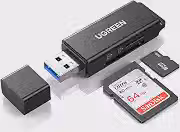 UGREEN Leitor de Cartões USB 3.0 de 5 Gbps, Leitura Simultânea de 2 Cartões