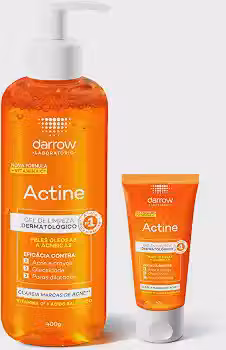 Darrow Actine Kit Gel de Limpeza Facial Pele Oleosa e Acneica 400g + 40g
