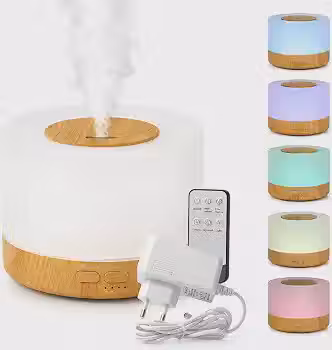 Umidificador Difusor Aromatizador Purificador De Ar 700Ml Ultrassônico Com Controle E Luz De Led 7 Cores Bivolt