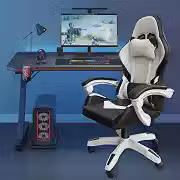 Cadeira Gamer Ergonômica com Ajuste de Altura, Apoio para Cabeça, Reclinação 90°-150° e Rodas 360° - Suporta até 120KG