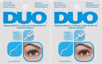 DUO Cola Para Cílios Postiços - Branca, Transparente, À Prova D'Água, Longa Duração, 7 G, Pacote Com 2 Unidades