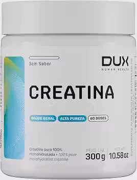 Creatina Monohidratada Sem Sabor - Pote 300g - Suplementação Treino Academia, Ganho Muscular Hipertrofia, Força Energia Resistência, Suplementos Naturais - DUX HUMAN HEALTH
