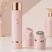 Depilador Elétrico Feminino Premium 2 em 1 Recarregável USB para Rosto Corpo Virilha Axilas e Pernas