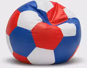 Puff Bola de Futebol Times do Coração em Courino com Enchimento Incluso Sala Quarto Gamer (Azul Vermelho e Branco)
