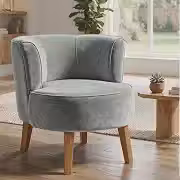 Poltrona Decorativa para Sala de Jantar Confortável Tecido Veludo MOBLAN decor (Cinza)