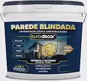 Tinta Emborrachada Parede Blindada 3 em 1 Impermeabiliza e Protege Paredes, Fachadas e Muros Contra Umidade Eurodecor (Branco, 3,6Kg)