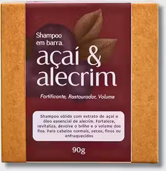 Shampoo de Açaí Restaurador Capilar Senhor Saboeiro Limpa Hidrata Brilho e Volume Todos Tipos Cabelos 90g