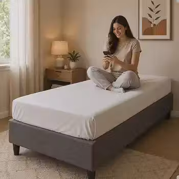 Cama Box Solteiro Dobrável Suede Resistente Unissex Cor Cinza Moderno Luxo