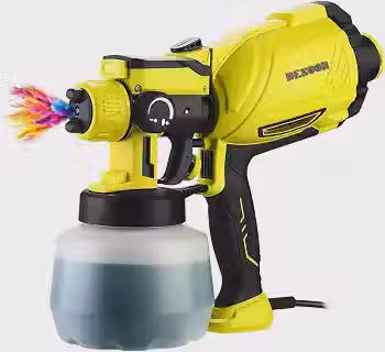 DESOON Pistola de Pintura 1600W Elétrica 220V Pulverizador de Tinta Profissional 1200ml 100 din-s Com 4 Bicos de Cobre E Controle de Fluxo para Casa e Jardim