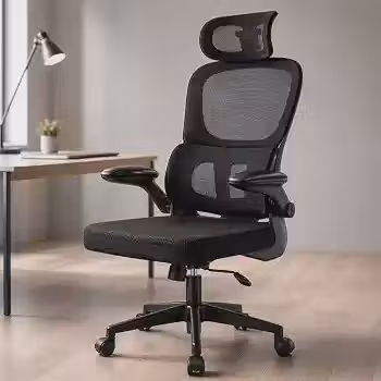 Cadeira de Escritório Ergonômica Suporte Lombar Independente Ajustável Tela Respirável Encosto de Cabeça Regulável Altura Ajustável Resistente Premium