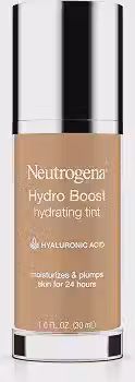 Neutrogena Base hidratante Hydro Boost para pele seca, com ácido hialurônico, gel de água leve sem óleo, não comedogênico, bege natural 60 ml