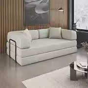 Sofá Cama 3 Lugares Compactair Confortável Versátil Sala - Balaqui Decor Cor:bege