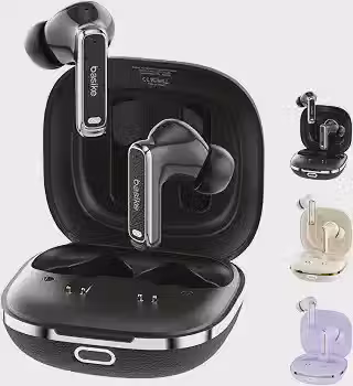Basike F1 Fone de Ouvido Sem Fio, Bluetooth 5.4 Com ANC-Cancelamento De Ruído Ativo, ENC-Cancelamento de Ruído em Chamadas, 40Horas de Reprodução, Ajuste Confortável, Baixa Latência (Preto)