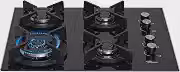 Fischer Cooktop à Gás 4 Bocas Tripla Chama Infinity Mesa Vidro Preto Bivolt - 26297-57076
