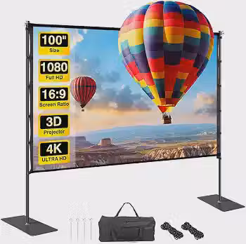 100 Polegadas, 200*221 cm, Resolução 4K, Portátil, Tela para Projetor, Tela de Projetor, A Projeção Pode Ser Realizada em Ambos os Lados da Tela