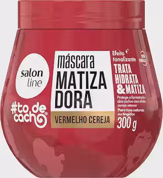 Salon Line, Máscara Matizadora #TodeCacho, Vermelho Cereja, Vegano - Para Cabelos Ondulados, Cacheados e Crespos, 300 g