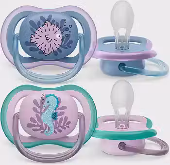 Chupeta Avent Ultra Air Dupla Decorada 6-18M – Cavalo Marinho e Baiacu
