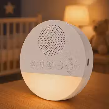 Aparelho de Ruído Branco com Luz Noturna para Bebês e Adultos, 20 Sons Relaxantes, Som do Útero, Timer 15/30/60 min e USB-C