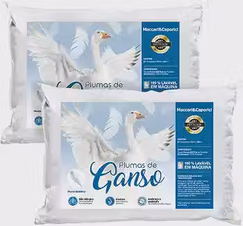 Kit 02 Travesseiro Toque de Pluma Premium Percal 400 Fios 50x70cm Lavável, Antiácaro, Antialérgico