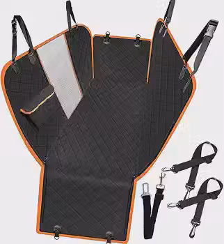 Capa Protetora Carro Pet Impermeável, Antiderrapante, Resistente ao Desgaste, Grande Capacidade 4 em 1 capa de Banco Traseiro de Carro para Cachorro Cachorro Gato Cor:laranja