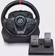 Kalkan Kit Simulador de Corrida G300 ProRacing Volante e Pedais USB 900° Compatível c/ PC, PS3, PS4, Xbox 360, Xbox One, Nintendo Switch Preto - KLK00033