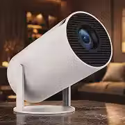 Mini Projetor Portátil HY300 Premium 5G Wi-Fi 6 Bluetooth 5.0 Android 11 4K 1080P Full HD 8000 Lumens LED Auto Correção Trapezoidal Horizontal Rotação 180° Ideal para Projeções Cinemáticas