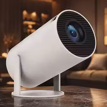 Mini Projetor Portátil HY300 Premium 5G Wi-Fi 6 Bluetooth 5.0 Android 11 4K 1080P Full HD 8000 Lumens LED Auto Correção Trapezoidal Horizontal Rotação 180° Ideal para Projeções Cinemáticas