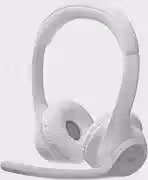 Headset Sem Fio Logitech Zone 300 Com Microfone Flip-to-Mute com Cancelamento de Ruído, Conexão Bluetooth, Bateria Recarregável via USB-C e Almofadas Confortáveis - Branco