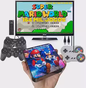 Super Retro Premium Edição Especial + 156 Mil jogos + 4 Controles + Atualizado