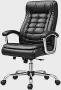 Cadeira de Escritório Presidente Executiva Marrom com Molas Ensacadas, Encosto Alto Acolchoado, Altura Regulável, Giro 360°, Braços Revestidos e Base Cromada com Rodízios