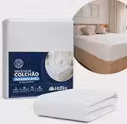 Protetor de Colchão Impermeável 100% Algodão Silencioso com Elástico 360° Antialérgico Lavável (Casal)