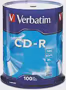 Verbatim Discos Virgens Cd-R 700 Mb 80 Minutos 52X Disco Gravável Dados E Música - 100Pk Spindle Frustration Free Embalagem 100 Discos Azul