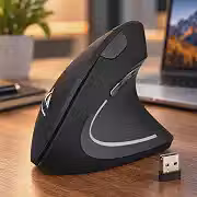 Mouse Vertical Ergonômico Sem Fio Recarregável Para Notebook PC Computador, Design Anatômico Confortável Para Trabalho Home Office e Estudos - Linha Premium