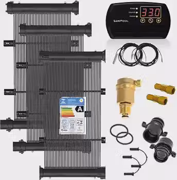 Kit Aquecimento Solar para Piscinas até 8m² ou12 mil litros TekSol com Controlador de Temperatura Bivolt