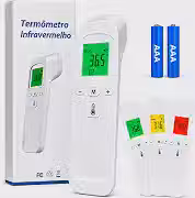 Termômetro Infravermelho Digital para Bebê, Sem Contato de Pele, Medição em 1 Segundo, Alerta de Febre, Temperatura de Alimentos e Superfícies, Premium, Memória de Logs, Pilhas Inclusas