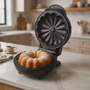 Mini Máquina de Bolo Individual Elétrica 110V Antiaderente Preta Cake Maker