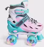 Patins Clássicos Quad Ajustável Rosa P 30-33 Yuupi