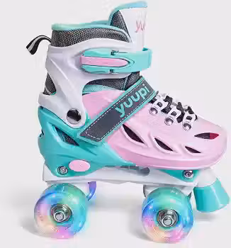 Patins Clássicos Quad Ajustável Rosa P 30-33 Yuupi