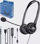 Fone Removível Headset C/Microfone Atendimento Call Center, Headset Office Call Usb, Microfone com Redução de Ruído e Conexão, Ldeal para Reuniões em Escritórios, Centrais de Atendimento, Cursos