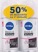 NIVEA Kit Desodorante Antitranspirante Roll On Invisible Black & White Clear 50ml
