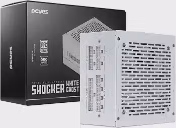 Fonte Gamer Pcyes Shocker Full Modular 500w 80 Plus White - White Ghost - FM500WWG
