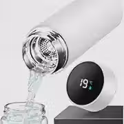 Garrafa Térmica Café, Água C/Sensor De Temperatura Em Led Cor:Branco