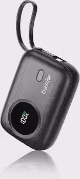 Power Bank 10000mAh Ultra Fino e Portátil, Carregador Portátil22.5W PD 3.0 com Cabo USB-C Integrado, Carregamento Rápido para iPhone, Samsung, MacBook, Google Pixel e AirPods
